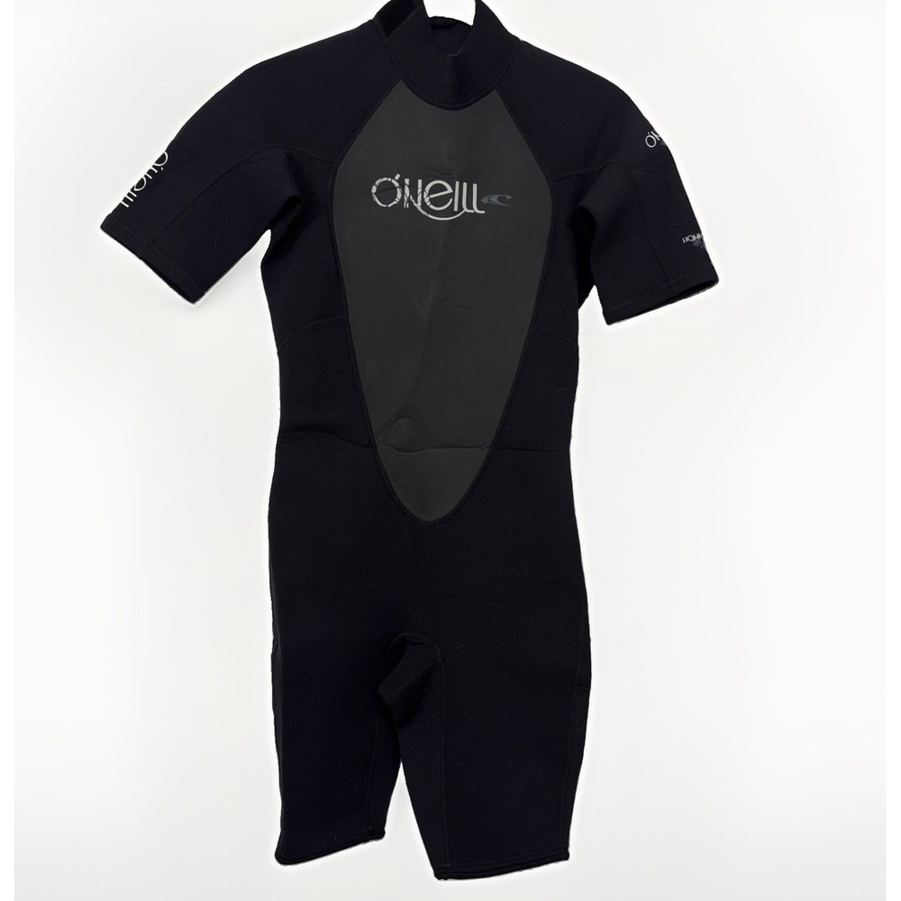 O'Neill Hanmer Spring Shortie Wetsuit Womens 2296 Sz 6 Black GBS Collar Neoprene